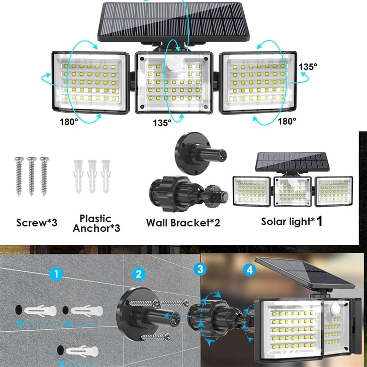Outdoor Security LED Solar Wall Light factory