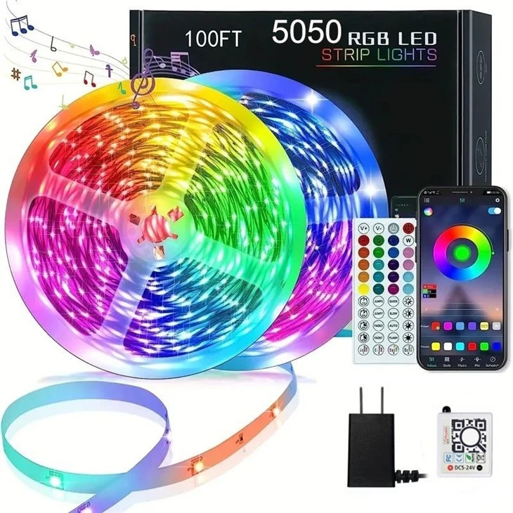 Smart RGB Led Strip Lights 65.6ft Kulur Nibdlu Remote U App Control